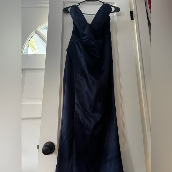 Missguided Peace + Love Strapless Navy Prom Dress - Picture 4 of 4